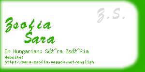 zsofia sara business card